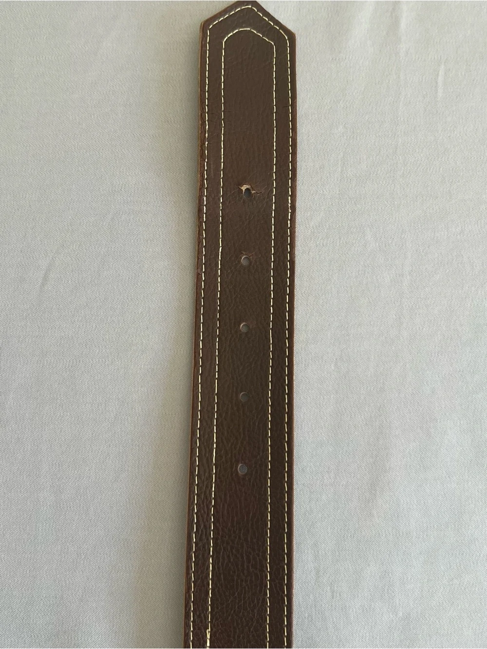 Women’s Dark Brown Belt with Contrast Stitching and Silver Buckle
